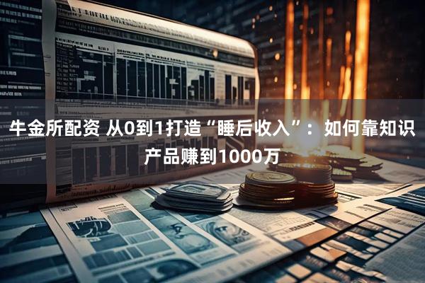 牛金所配资 从0到1打造“睡后收入”：如何靠知识产品赚到1000万